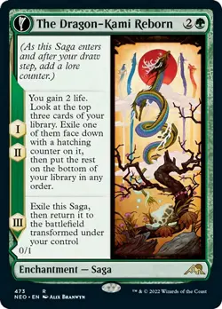 The Dragon-Kami Reborn Extended Art FOIL Kamigawa Neon Dynasty NM - Image 1