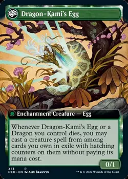 The Dragon-Kami Reborn Extended Art FOIL Kamigawa Neon Dynasty NM - Image 2