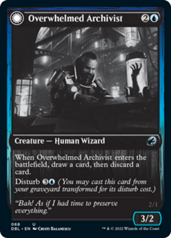 Overwhelmed Archivist Silver Screen FOIL Innistrad Midnight Hunt NM - Image 1