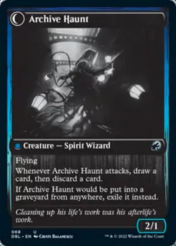 Overwhelmed Archivist Silver Screen FOIL Innistrad Midnight Hunt NM - Image 2