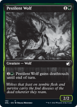 Pestilent Wolf (Silver Screen) FOIL Innistrad: Double Feature - Midnight Hunt NM - Image 1