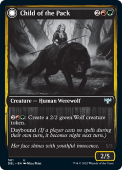 Child of the Pack / Savage Packmate Silver Screen FOIL Innistrad Crimson Vow NM - Image 1