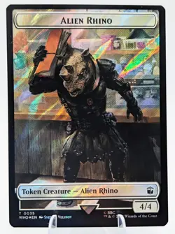 Alien RhinoFood Token (Surge Foil) | Doctor WHO | MTG EDH Double-Sided | NEW NM - Image 3
