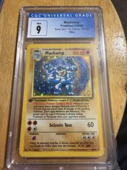 Pokemon Machamp CGC 9 Holo Rare 1st Edition Base Set 8/102 1999 - Image 1