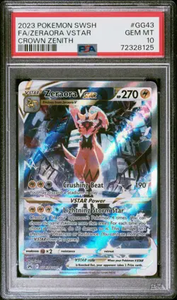 2023 Pokemon SWSH Crown Zenith #GG43 Zeraora Vstar Crown Zenith PSA 10 - Image 1