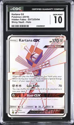 Kartana GX Pokemon 2019 Hidden Fates SV73/SV94 Shiny Vault Holo CGC GEM MINT 10 - Image 1