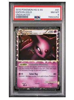 Pokemon Espeon Prime Undaunted Holo Ultra Rare #81 PSA 8 - Image 1