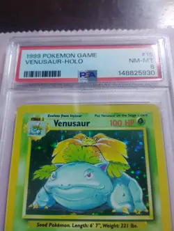 Pokemon TCG Venusaur Base Set Holo Unlimited Rare Card 15/102 1999 PSA 8 WOTC - Image 2