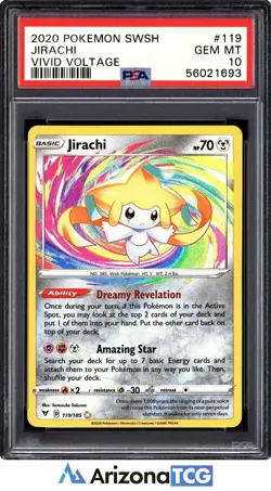 Pokemon 2020 Jirachi 119/185 Holo Amazing Rare Vivid Voltage GEM MINT PSA 10 - Image 1