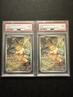 2025 POKEMON SVP EN-SV BLACK STAR PROMO #173 EEVEE PSA 9 Set Sequential - Image 1