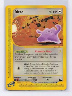 Ditto 51/144 Common Skyridge Pokemon Moderately Played - Image 1