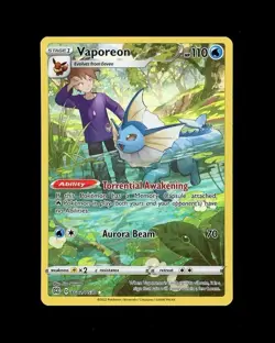 2022 Pokemon BRILLIANT STARS TRAINER GALLERY VAPOREON FULL ART HOLO TG02/TG30 NM - Image 1