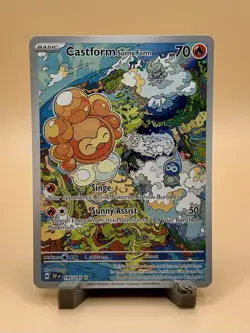 Pokemon TCG - Castform Sunny Form 195/191 Illustration Rare Sv:Surging Sparks NM - Image 1