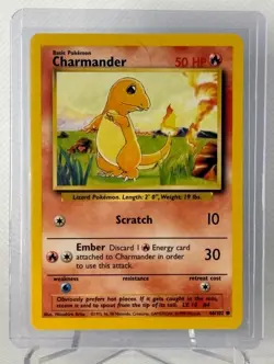 CHARMANDER 46/102 COMMON BASE SET UNLIMITED POKEMON NM - Image 1