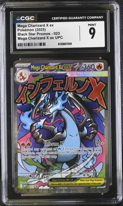 Mega Charizard X ex #023 2025 Pokemon Black Star Promos CGC 9 (FREE S&H) - Image 1
