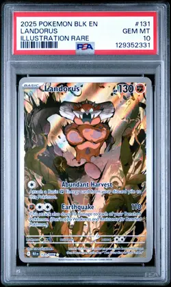 2025 POKEMON BLK EN-BLACK BOLT ILLUSTRATION RARE #131 LANDORUS PSA 10 - Image 1