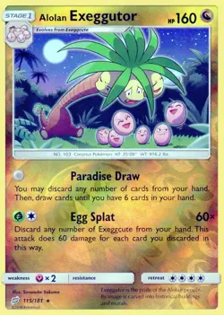 Pokemon TCG "Alolan Exeggutor" Team Up Reverse Holo Rare #115/181! NM! - Image 1