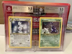 2x SPANISH Neo Genesis BGS 9.5 Holo 1st Edition Pokemon Cards - Image 1