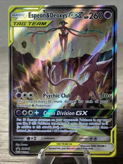 Espeon & Deoxys GX SM240 Ultra Rare Tag Team Pokemon Promo - Image 1