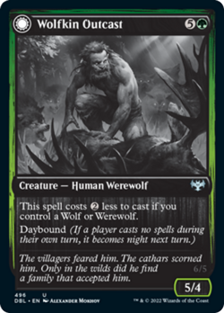 Wolfkin Outcast / Wedding Crasher Silver Screen FOIL Innistrad Crimson Vow NM - Image 1