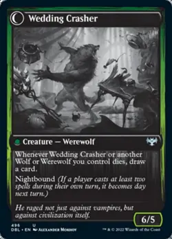 Wolfkin Outcast / Wedding Crasher Silver Screen FOIL Innistrad Crimson Vow NM - Image 2