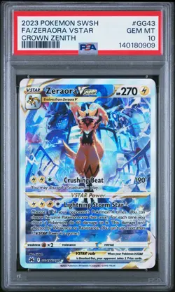 Zeraora VSTAR GG43/GG70 Crown Zenith Galarian Gallery Pokemon PSA 10 Gem Mint - Image 1