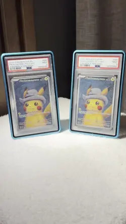 🔥 Pokemon Van Gogh Pikachu Grey Felt Hat PSA 9 x2 Bundle #085 SVP Promo 🔥 - Image 2