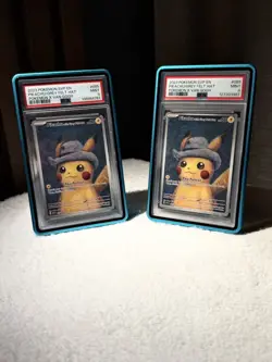 🔥 Pokemon Van Gogh Pikachu Grey Felt Hat PSA 9 x2 Bundle #085 SVP Promo 🔥 - Image 3