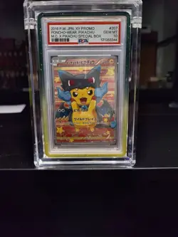 PSA 10 - Poncho-Wearing Pikachu 208/XY-P Mega Charizard Y Promo - Pokemon - Image 1
