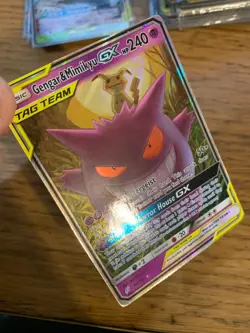 NM! Gengar & Mimikyu GX (53/181) S&M Tag Team Team Up Ultra Rare Pokemon Card! - Image 4