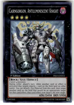 Yugioh Cairngorgon, Antiluminescent Knight PRIO-EN054 Super Rare 1st Edition NM - Image 1