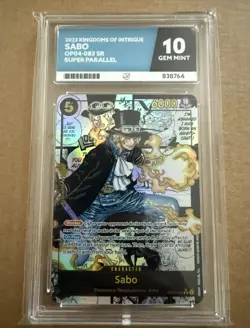 Ace 10 GEM-MT Sabo OP04-083 One Piece Kingdoms of Intrigue Manga Super Parallel - Image 1