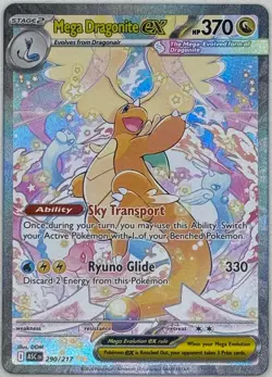 Pokemon Mega Dragonite EX SIR Ultra Rare Full Art Holo Card 290/217 - Mint ✨ - Image 1