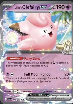 Pokemon TCG Ascended Heroes - Lillies Clefairy EX Double Rare 076/217 - Image 1