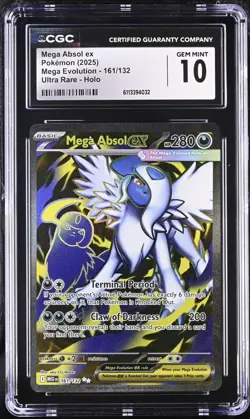 Mega Absol EX Pokemon 2025 Mega Evolution 161/132 Ultra Rare Holo CGC GM 10 - Image 1