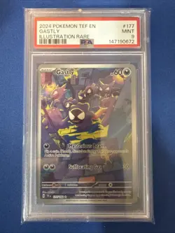 Pokemon 2024 Gastly 177/162 Illustration Rare Temporal Forces MINT PSA 9 - Image 1