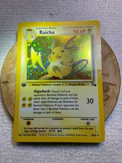 Pokemon TCG Raichu Fossil Set 14/62 1st Edition Rare Holo Foil - Image 2