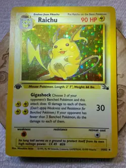 Pokemon TCG Raichu Fossil Set 14/62 1st Edition Rare Holo Foil - Image 5