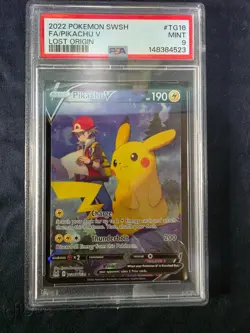 Pokemon Pikachu v Lost Origin TG16/TG30 PSA 9 Mint - Image 1