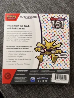 Pokemon 151 Alakazam ex Collection Box SEALED NEW 4 Booster Packs TCG - Image 2