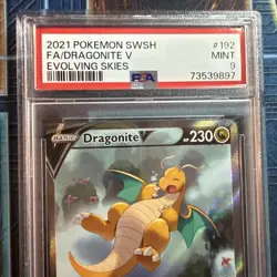 Dragonite V 192/203 Alternate Art Evolving Skies Pokemon English PSA 9 MINT - Image 4