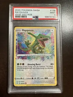 Rayquaza 138/185 Amazing Rare Pokemon Vivid Voltage PSA 9 MINT - Image 1