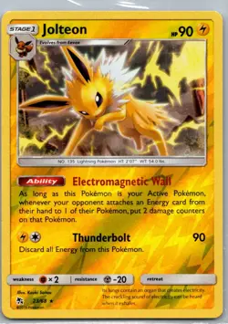Jolteon 23/68 Rare Hidden Fates Pokemon Reverse Holo Near Mint - Image 1