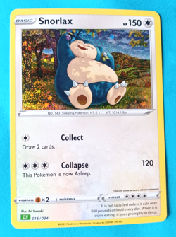 POKEMON CLASSIC COLLECTION SNORLAX CLV 016/034 HOLO SET FRESH CLEAN SHARP - Image 1