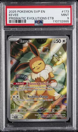 2025 POKEMON SVP EN-SV BLACK STAR PROMO #173 EEVEE PSA 9 - Image 1