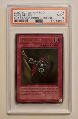 Yu-Gi-Oh! Rope of Life Pharaonic Guardian 1st Ed PSA 9 Ultra Rare PGD-105 - Image 1