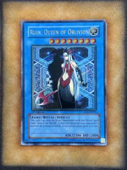 Yugioh Ruin, Queen of Oblivion SOI-EN034 Ultimate Rare 1st Ed MP - Image 1