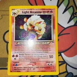 Pokemon TCG Light Arcanine Neo Destiny Holo Card 12/105 Unlimited LP W/Swirl LP - Image 1