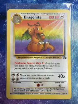 Dragonite 19/62 Fossil Rare - Pokemon Card from the 90s - Image 1