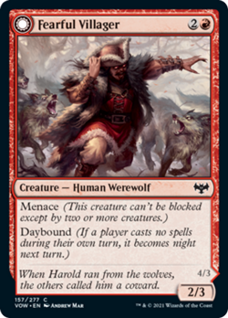 Fearful Villager / Fearsome Werewolf FOIL Innistrad: Crimson Vow NM ABUGames - Image 1